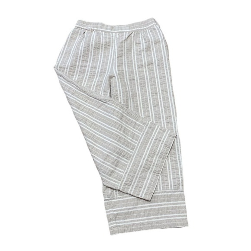 John Mark Women's Cropped Pants Wide Leg Starwood Striped Size S